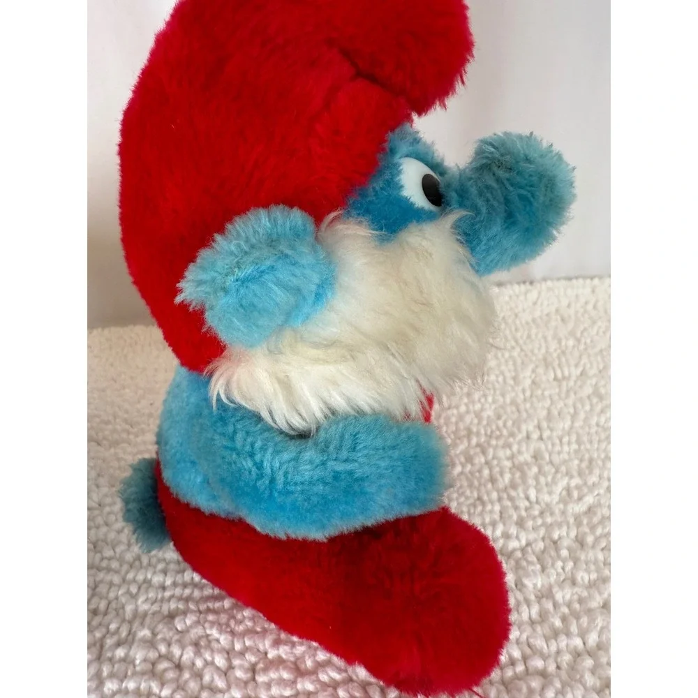 Vintage 1981 Peyo Smurfette & Papa‎ Smurf Plush Dolls 12
